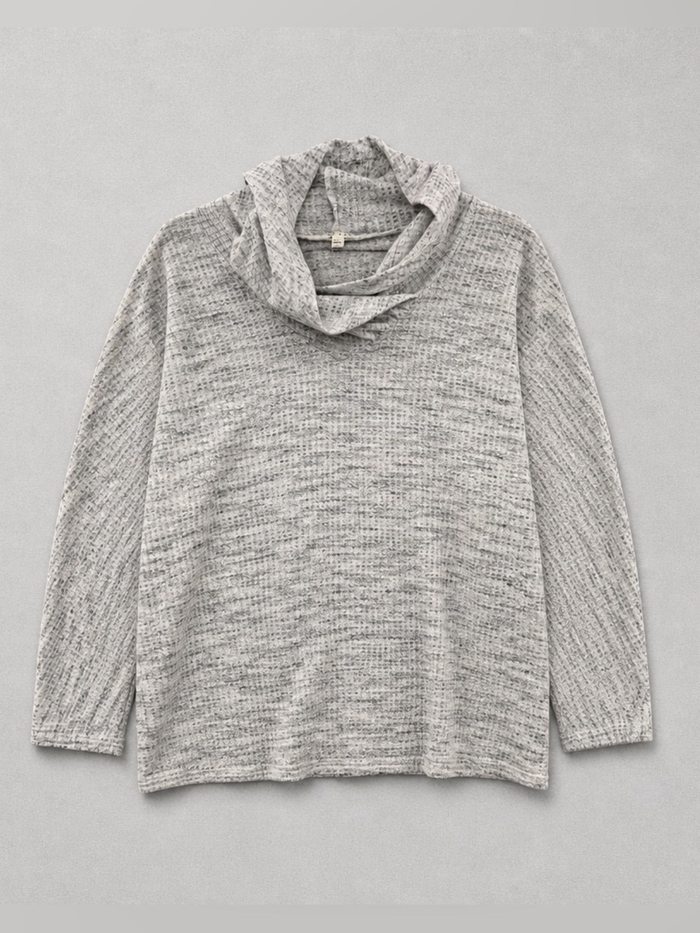 Cyrus Light Gray Cowl Neck Knit Sweater
